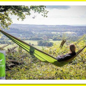 Camping Hammock, with ropes or daisy chain attachment, nylon parachute fabric